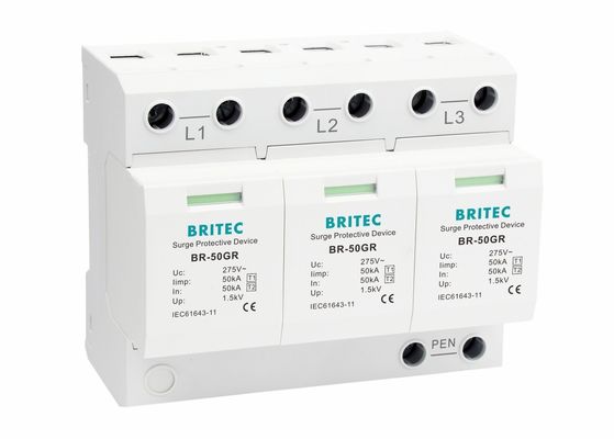3 Perangkat Perlindungan Surge Industri Tiang 3 Phase 150 Voltage Logo Disesuaikan