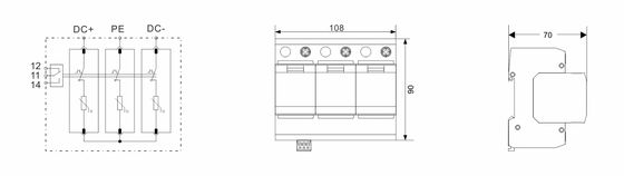 BRPV3-1000-12.5 Penahan Lonjakan PV 1000V Tipe 1 untuk Panel Surya penangkal petir pelindung lonjakan rel din