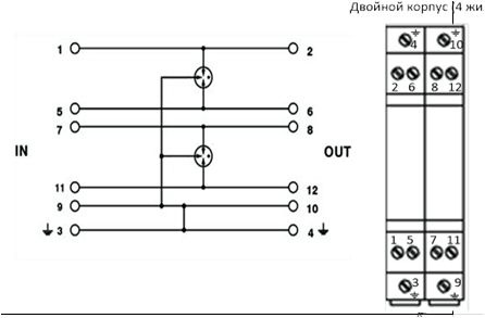 RS-485 BRPI-06 Signal Surge Arrestor Lini telekomunikasi industri Jaringan data Perlindungan gelombang Lifting Protector