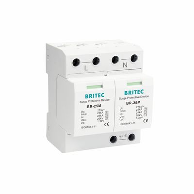 BRITEC BR-25M 3+1 Tipe 1 Perangkat Pelindung Lonjakan Arus dengan Modul Plug-in 25kA Iimp Pelindung Lonjakan Arus Tipe 1