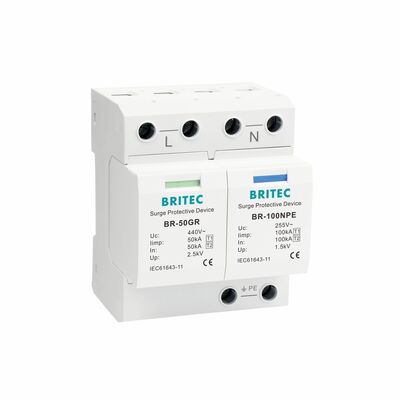 BR-50GR 3+1 OEM ODM spark gap 50ka Surge Protective Device Low Voltage Electrical Class 1 Surge Arrester type 1 spd Surge Protective Devices type 1 SPD Low-Voltage LV Jaringan distribusi listrik