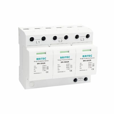 BR-50GR 3+1 OEM ODM spark gap 50ka Surge Protective Device Low Voltage Electrical Class 1 Surge Arrester type 1 spd Surge Protective Devices type 1 SPD Low-Voltage LV Jaringan distribusi listrik