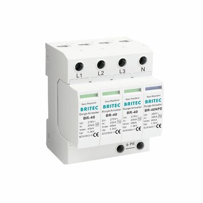 BR-40 275 6+1 Tipe 2 Surge Protector275V din rail penangkal petir 3 fase spd