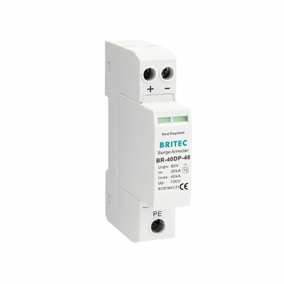 Perangkat Pelindung Lonjakan Arus Tipe 2 DC 48V 40kA BR-40DP 48 dengan Selungkup Termoplastik UL94-V0