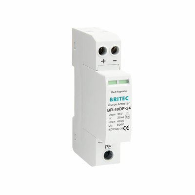 Perangkat Pelindung Lonjakan Arus Tipe 2 DC 48V 40kA BR-40DP 48 dengan Selungkup Termoplastik UL94-V0