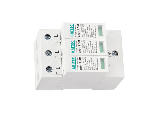 Perangkat Perlindungan Surge IP20 AC 3 Phase Lightning Surge Protector TUV Disetujui