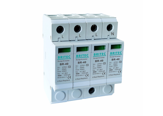 4P 40KA 275V 4 Pole Surge Protector Standar IEC 61643-11