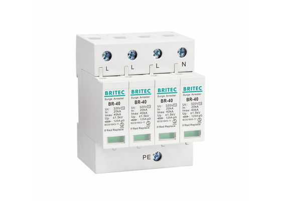IEC61643 40KA 4 Kutub AC Listrik Surge Protector Perlindungan Petir