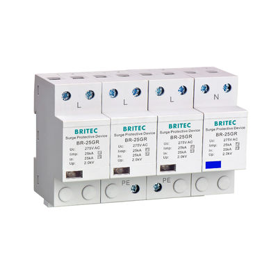 BR-25M 3P+1NPE 25kA T1+T2 Surge Arrester B+C Tegangan Rendah 3 Fase tipe 1 AC spd