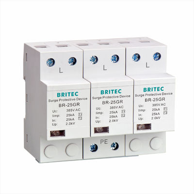 BR-25M 3P+1NPE 25kA T1+T2 Surge Arrester B+C Tegangan Rendah 3 Fase tipe 1 AC spd