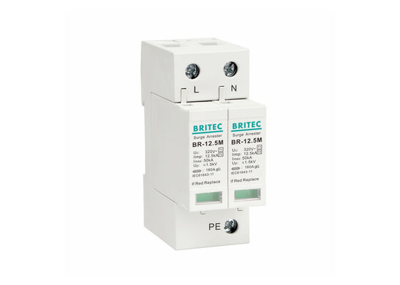 Perangkat Perlindungan Tambahan Tipe 1 + 2 Fase Tunggal 2P Pole Kinerja Tinggi