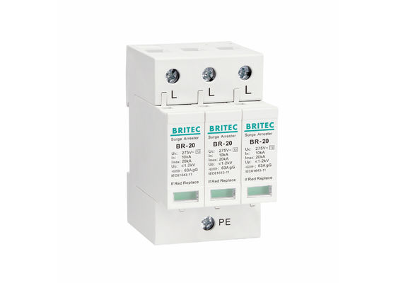 AC 275V 10kA 20kA Surge Protection Device dengan DIN Rail Installation untuk Power Surge Protection