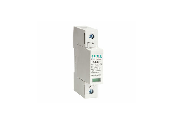 BRITEC 60kA Tipe 2 1P Surge Protection Device Lightning Arrester untuk Stabilitas Sistem Daya