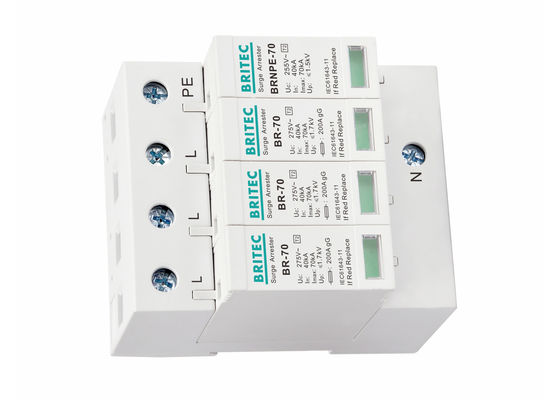 385V Tipe 2 Perangkat Surge Protection Penangkal Petir Pluggable 3+ Cadangan Keselamatan Npe AC
