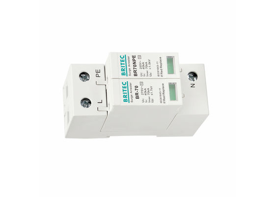 Thermal Plastic Type 2 Surge Protection Device 70kA 1P + NPE AC SPD Surge Arrester
