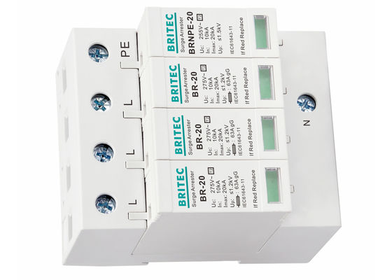 275V AC Surge Protector 20kA Perangkat Pelindung Petir Listrik