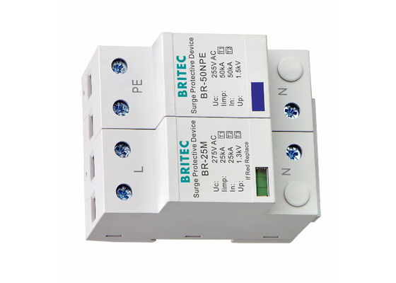 25KA B + C Series Surge Protection Device SPD Surge Suppressor untuk Proteksi Petir Listrik AC Tegangan Rendah
