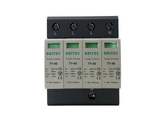 AC 4P Surge Suppressor 40KA Surge Protection House Petir Perlindungan Arrester
