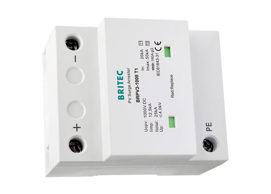 Kelas I Kelas II SPD Surge Arrester PV Untuk Sistem Photovoltaic 12.5kA 10 / 350us