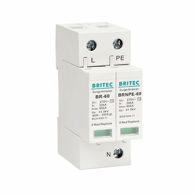 BR275-60 2P 2P ac SPD 60kA 2P Perangkat Perlindungan Tambahan Fase Tunggal (SPD) Surge Arrester Surge Protection Device