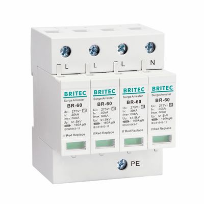 BR275-60 2P 2P ac SPD 60kA 2P Perangkat Perlindungan Tambahan Fase Tunggal (SPD) Surge Arrester Surge Protection Device
