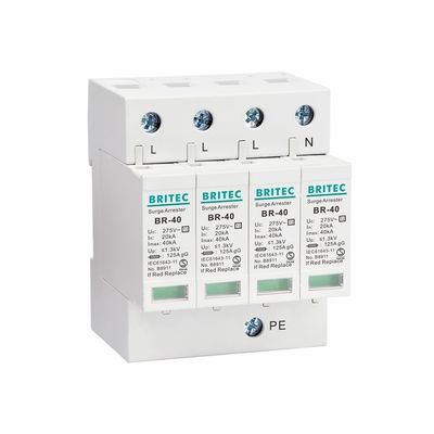 BR-40 2P 40kA Tipe 2 Single Phase TVSS Spd tipe 2 single phase 275v ac spd Surge Protective Device Lightning Arrestor Single Phase AC Power Surge Protective Device