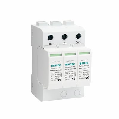 Peredam Lonjakan PV Termoplastik UL94-V0 Tipe 1+2 Perangkat Pelindung Petir