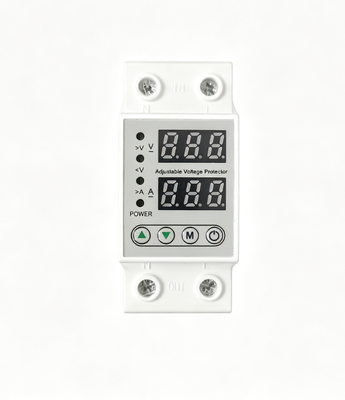 BROU03-63 63A Arus Kerja Terukur Perangkat Pelindung Tegangan Lebih AC 220V40A 63A 230V Pelindung Tegangan Arus Digital Din Rail Pelindung Tegangan Lebih dan Kurang yang Dapat Disesuaikan
