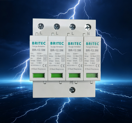 25kA T1+T2 Surge Protection Device dengan DIN Rail Mount untuk Perlindungan Listrik Industri