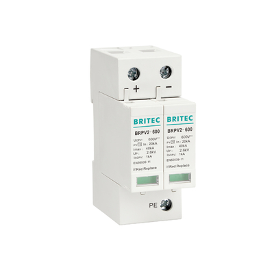 BRPV2-600 2 Mod 600V Photovoltaic PV Spd DC Surge Protective Device solar spd dc 600v pv surge arrester penekanan tegangan surya